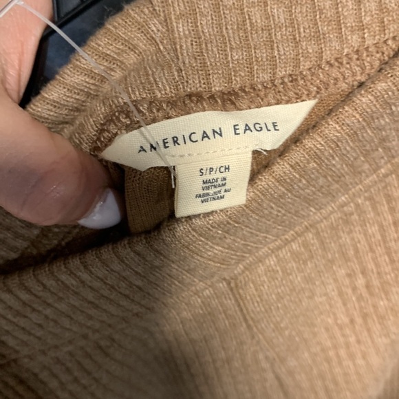 AMERICAN EAGLE WOMENS HIGH WAIST FLARE PANT TAN SMALL - Picture 4 of 6